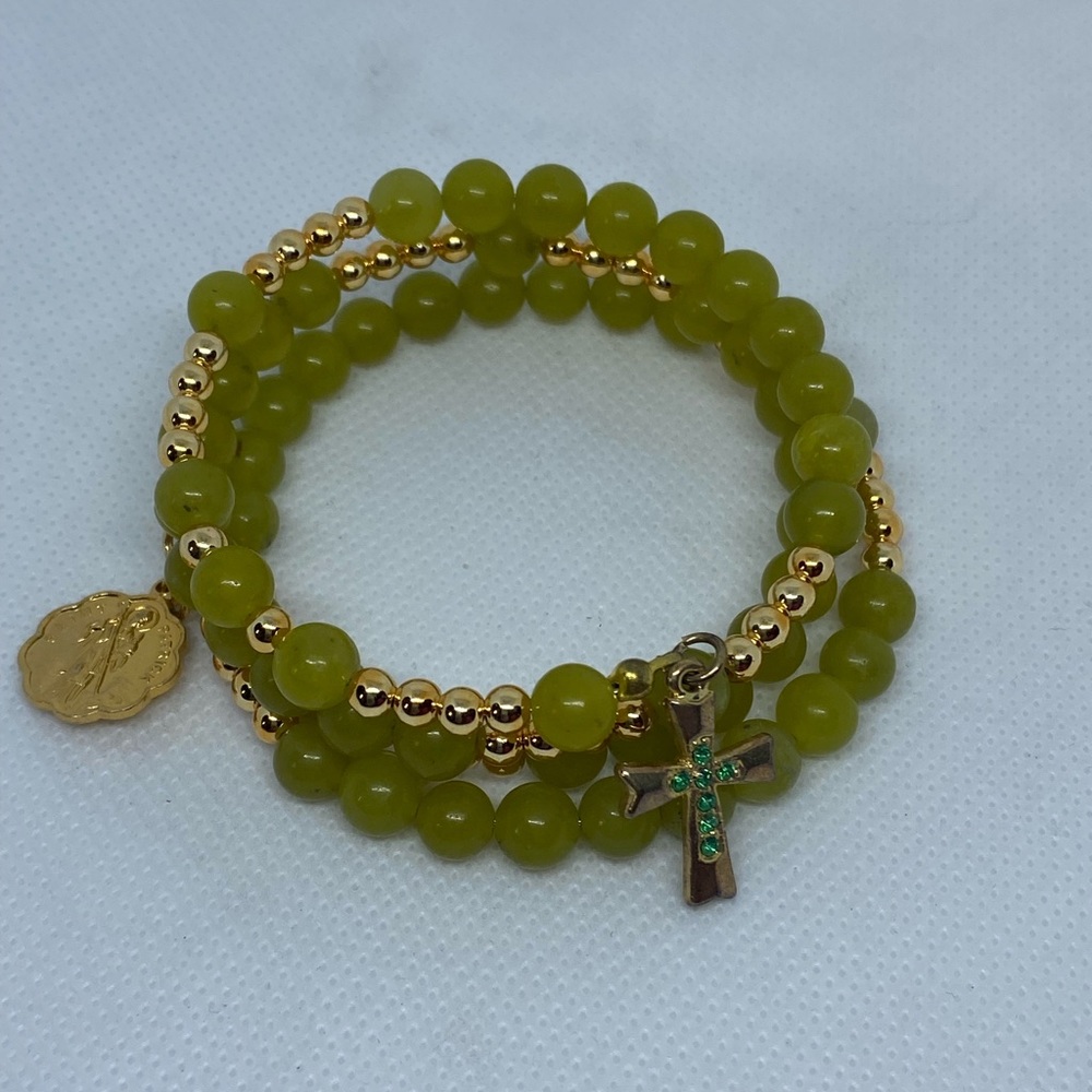 Saint Patrick Rosary Style Wrap Around Bracelet